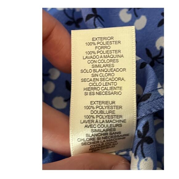 Eliza J Dress Floral Surplice neck long sleeve fit flare blue size 14 - Picture 10 of 11